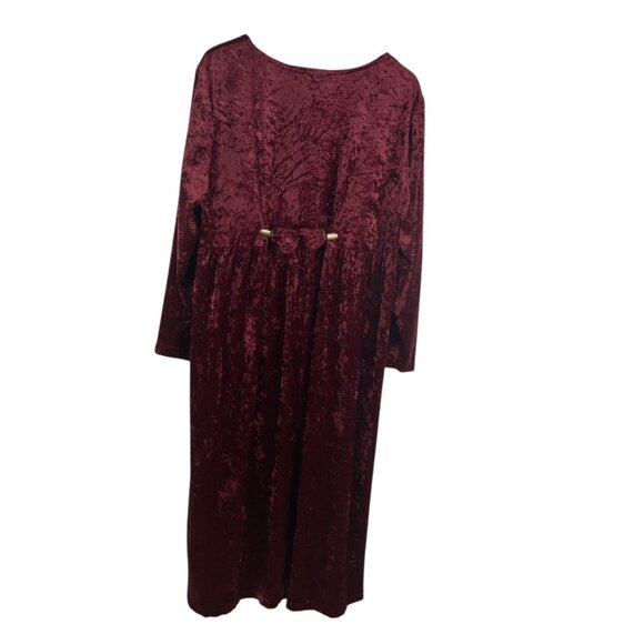 Vintage All That Jazz Womens Crushed Velvet Whimsigoth Vamp Dress Burgundy Sz 18 - Picture 2 of 10